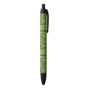 Stylo Noir Motif Tiki