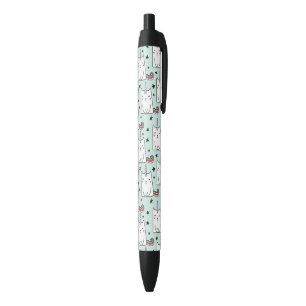 Stylo Noir Motif tiré par la main mignon de chat de licorne