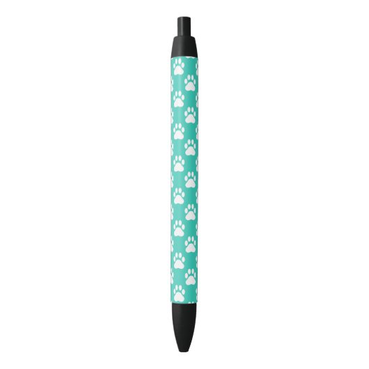 Stylo Noir Motif Tourquoise Et White Chig Paws (devant Vertical)