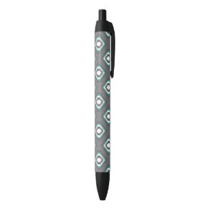 Stylo Noir Motif tribal de rétro ikat géométrique