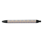 Stylo Noir Motif tribal d'éléphant ethnique bleu (Devant)