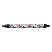 Stylo Noir Motif tropical coloré (Devant)