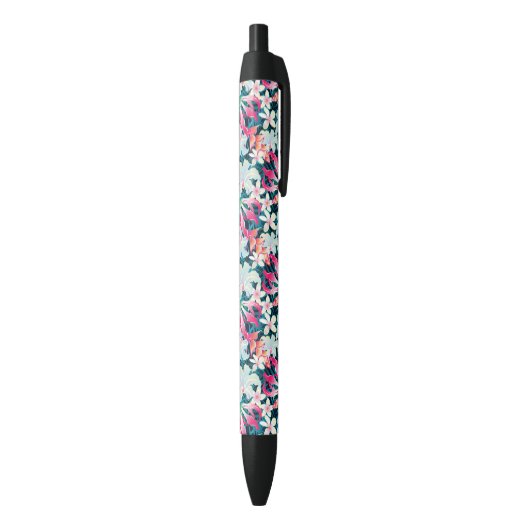 Stylo Noir Motif tropical coloré (Bas (Vertical))
