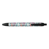 Stylo Noir Motif tropical coloré (Dos)