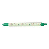 Stylo Noir Motif tropical de paresse de noix de coco (Devant)