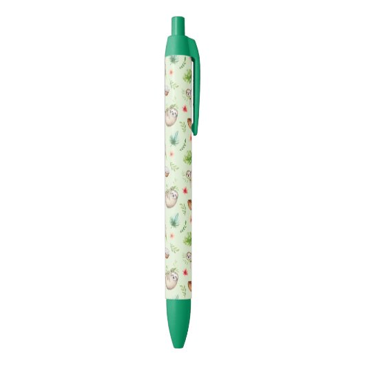 Stylo Noir Motif tropical de paresse de noix de coco (Bas (Vertical))