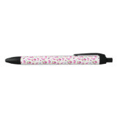 Stylo Noir Motif tropical, Flamants roses, pastèques, Fleurs (Haut)