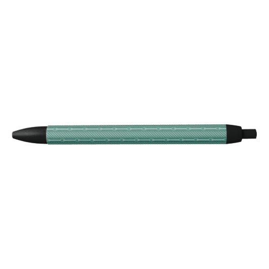 Stylo Noir Motif turquoise ornemental (Devant)