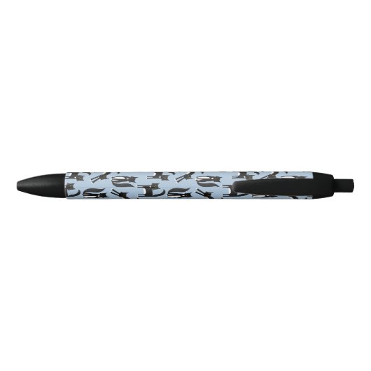 Stylo Noir Motif Tuxedo noir et blanc (Dos)