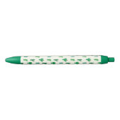 Stylo Noir Motif vert clair de cactus (Devant)