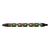 Stylo Noir Motif vert de billards de boule de piscine (Devant)