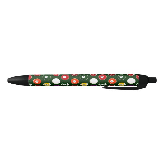 Stylo Noir Motif vert de billards de boule de piscine (Bas)