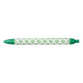 Stylo Noir Motif vert de dent de plaid (Devant)