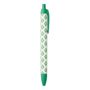 Stylo Noir Motif vert de dent de plaid