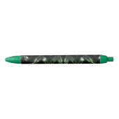 Stylo Noir Motif vert de pin gras (Devant)