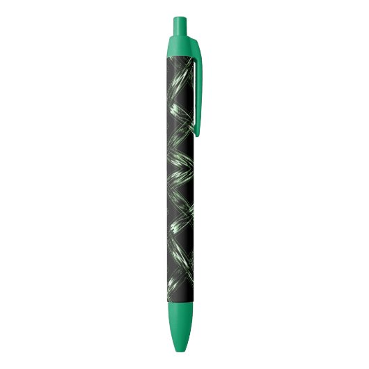 Stylo Noir Motif vert de pin gras (Bas (Vertical))