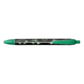Stylo Noir Motif vert de pin gras (Dos)