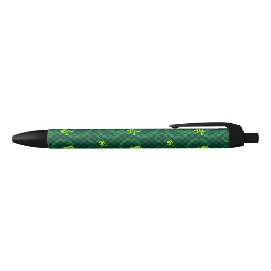 Stylo Noir Motif vert d'Emo avec des cercles (Haut)