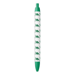 Stylo Noir Motif vert Dinosaur