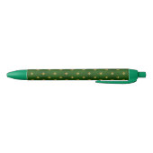 Stylo Noir Motif vert d'or de trèfle (Bas)