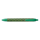 Stylo Noir Motif vert d'or de trèfle (Dos)