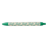 Stylo Noir Motif vert et rose de cactus (Devant)