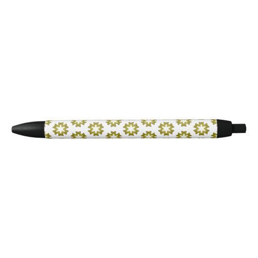 Stylo Noir Motif Vert Olive (Devant)