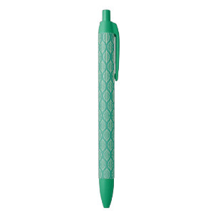 Stylo Noir Motif vert stylisé de feuille