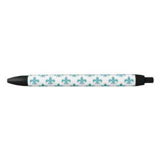 Stylo Noir Motif vintage de teal fleur de lis
