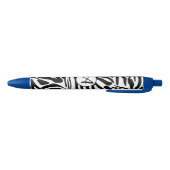 Stylo Noir Motif Zèbre (Bas)