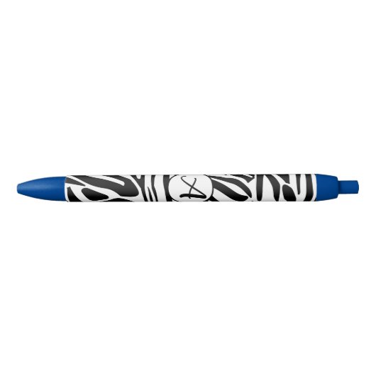 Stylo Noir Motif Zèbre (Devant)
