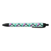 Stylo Noir Motif Zig Zag Turquoise (Bas)