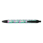 Stylo Noir Motif Zig Zag Turquoise (Dos)