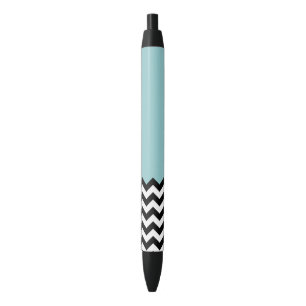 Stylo Noir Motif Zigzag noir et blanc, Chevron, Bleu