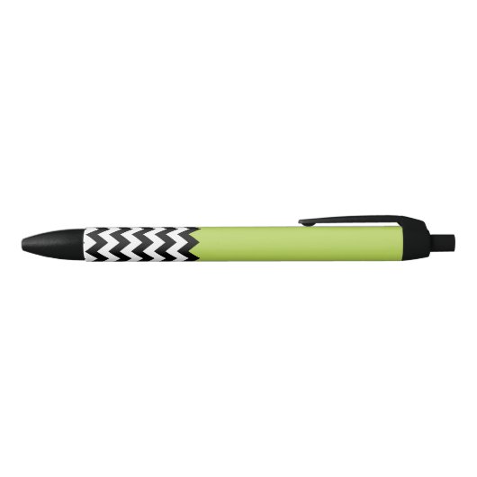 Stylo Noir Motif Zigzag noir et blanc, Chevron, Vert (Haut)