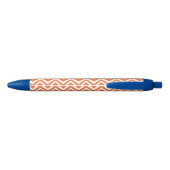 Stylo Noir Motif Zigzag orange avec Royal Blue (Dos)