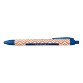 Stylo Noir Motif Zigzag orange avec Royal Blue (Haut)