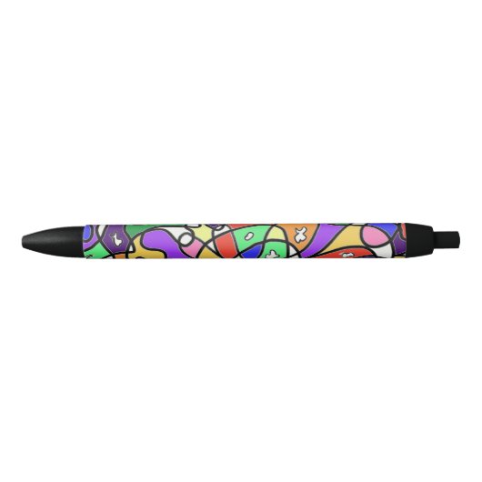 Stylo Noir  Motifs Abstraits  (Devant)