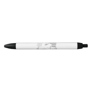 Stylo Noir Moto Patriotique Vintage American Flag Biker