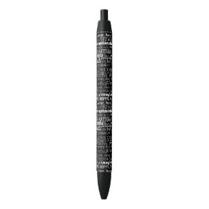 Stylo Noir Mots inspirés noirs et blancs