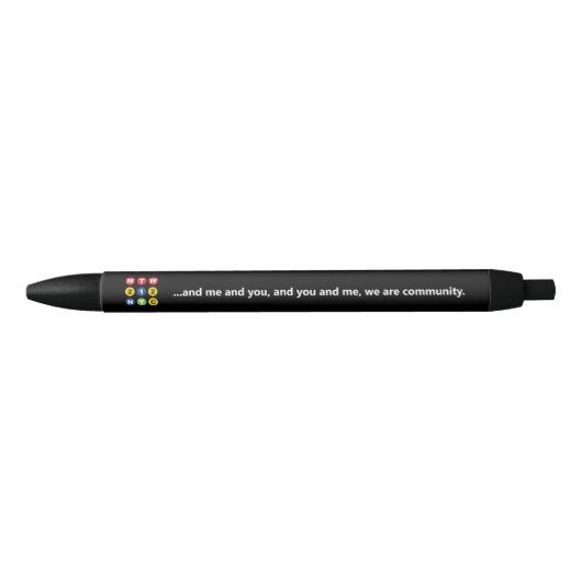 Stylo Noir MTW "Nous sommes communauté" (Devant)