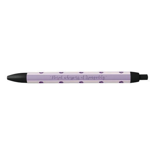 Stylo Noir Murmures florales de tranquillité - Fleurs & Strip (Devant)