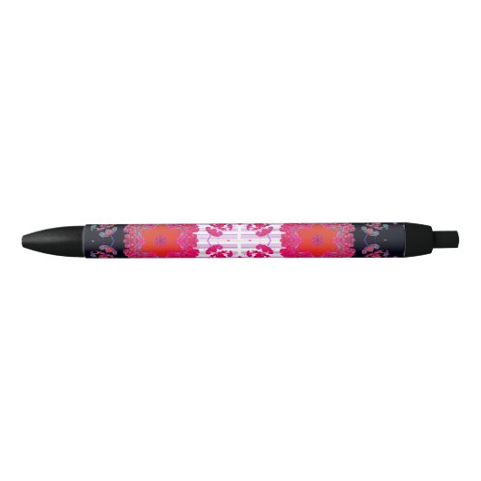 Stylo Noir  Musique de symétrie variable rose abstraite  (Devant)