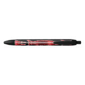 Stylo Noir nage d'esturgeon rouge (Dos)