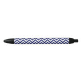 Stylo Noir Navy Blue and White Large Chevron Zig Zag (Devant)