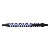 Stylo Noir Navy Blue and White Large Chevron Zig Zag (Dos)