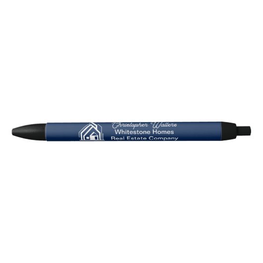 Stylo Noir Navy Blue Real Estate Company Customized Realtor (Devant)