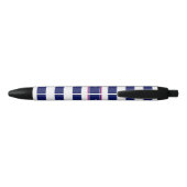 Stylo Noir Navy Blue Wht Horiz Stripe Hot Pink Nom Monogramme (Dos)