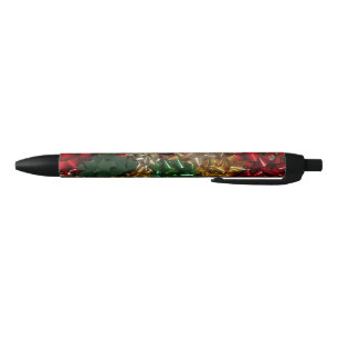 Stylo Noir Noël Bows colorés Festive vacances