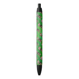 Stylo Noir Noël Chihuahua sur vert